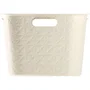Curver Softex Coffre à Linge 45 L en Plastique Recyclé, Design Élégant et Spacieux 59 x 39 x 27 cm, Blanc Cassé, Léger et Pratique, Résistant aux Intempéries