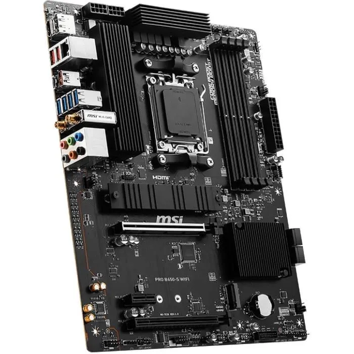MSI Carte mère PRO B650-S WiFi Socket AM5 ATX - Wi-Fi 6E, DDR5, 2.5 Gigabit Ethernet, AMD Ryzen 7000 Series