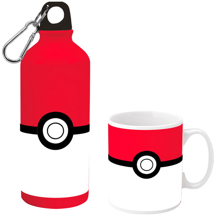 KIDS LICENSING Set Cantimplora en Aluminium de 500ml + Tasse en Céramique - Thème Pokémon