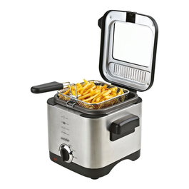 Mesko MS 4910 Friteuse 1,5 L 900 W avec panier élévateur et couvercle en verre, acier inoxydable