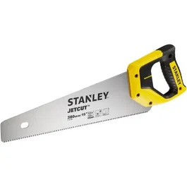 Stanley 2-15-594 Jetcut Scie égoïne 380 mm - Denture triple biseau, poignée avec guide de coupe à 45° et 90°, fabrication française