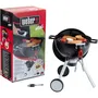 Barbecue Weber One Touch Premium avec couvercle, poignées, crochets et roues - KLEIN 9466 - Noir et gris - Dimensions: H 100 cm
