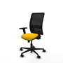 PIQUERAS Y CRESPO Chaise Zulema Synchro Jaune et Noir, Accoudoirs 2D