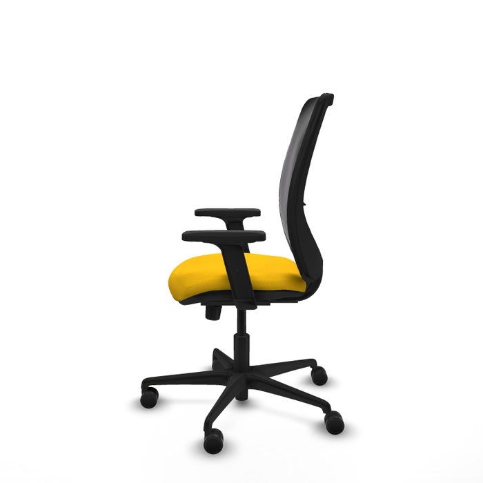 PIQUERAS Y CRESPO Chaise Zulema Synchro Jaune et Noir, Accoudoirs 2D