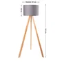 Pyongyang Lâmpada de Suelo [OPV-780SGN2422 - Lampe de sol sur pied en bois à 3 pieds avec abat-jour tissu, douille E27 et interrupteur intégré, style scandinave ou rustique