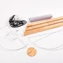 Pyongyang Lâmpada de Suelo [OPV-780SGN2422 - Lampe de sol sur pied en bois à 3 pieds avec abat-jour tissu, douille E27 et interrupteur intégré, style scandinave ou rustique