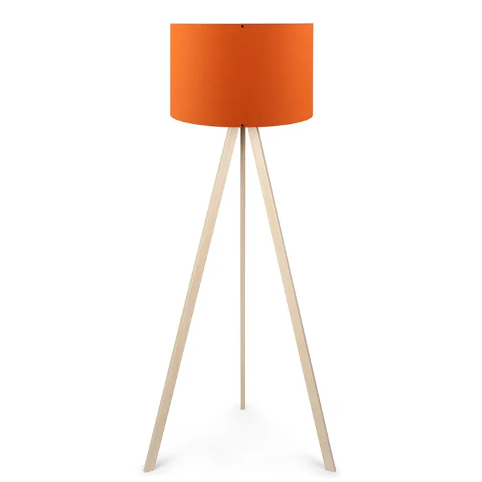 Pyongyang Lâmpada de Suelo [OPV-780SGN2422 - Lampe de sol sur pied en bois à 3 pieds avec abat-jour tissu, douille E27 et interrupteur intégré, style scandinave ou rustique Pyongyang Lâmpada de Suelo [OPV-780SGN2422 - Lampe de sol sur pied en bois à 3 pieds avec abat-jour tissu, douille E27 et interrupteur intégré, style scandinave ou rustique