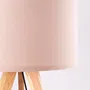 Lampe sur pied trépied Pyongyang [OPV-780SGN2422] en bois et tissu, douille E27, style naturel, nordique, rustique
