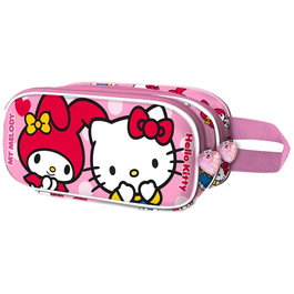KARACTERMANIA Coffret Hello Kitty et ses amis 3D, coffret de rangement double compartiment, 10 x 22 x 8 cm