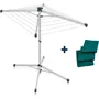 Leifheit Sèchoir parapluie Lino Pop-Up 82500 - Étendoir intérieur et extérieur avec 14m d'étendage, mécanisme à ouverture facile, compact (111 x 116 x 83 cm ouvert)