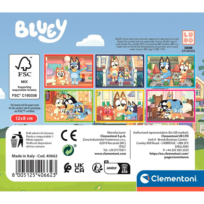 Clementoni Bluey Cubes 6 Images 40662 Puzzle Enfant dès 2 Ans