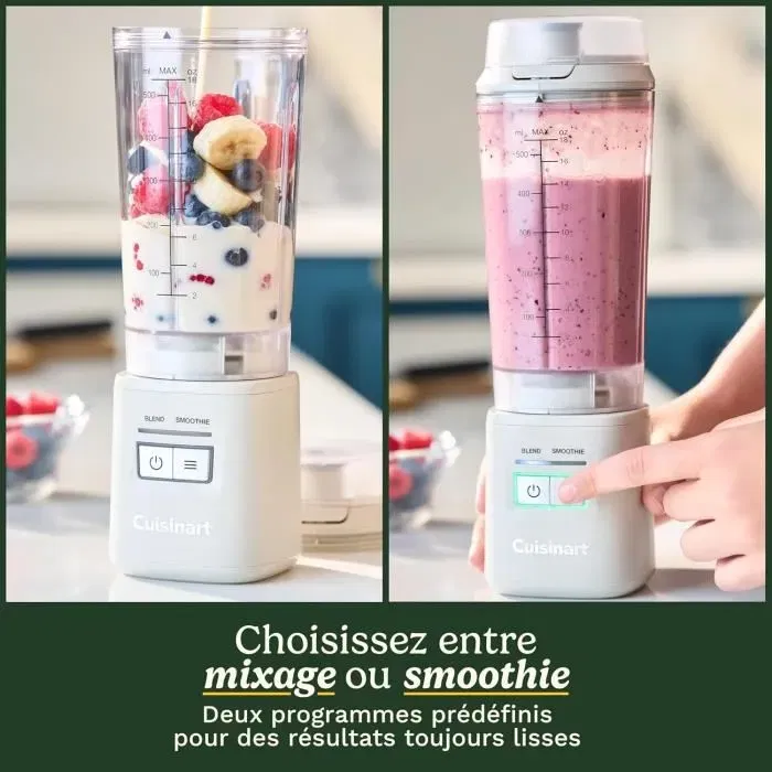 Cuisinart PBL100E Blast&Go Blender Portable 500 ml Rechargeable USB 120 W Blanc