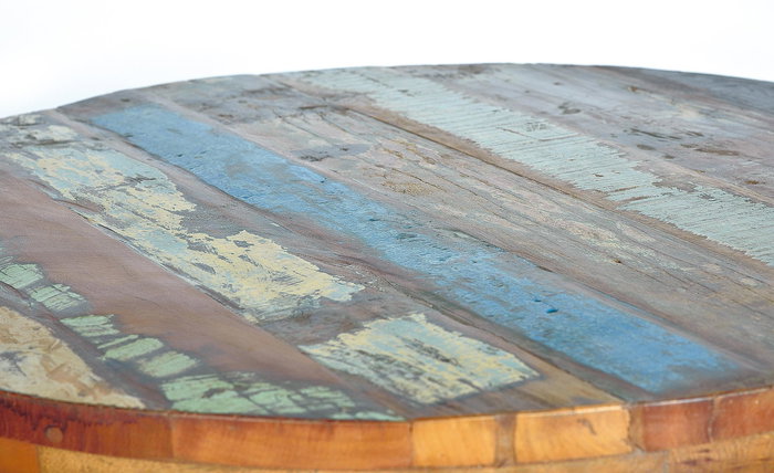 GINER Y COLOMER - Table à manger extensible en bois d'acacia massif avec pieds en fer noir, modèle artisan recyclé