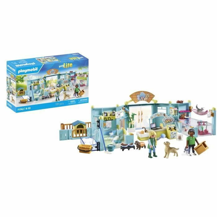 Playmobil 71742 Hôtel des animaux, soigneurs, chiens et chats, My Life