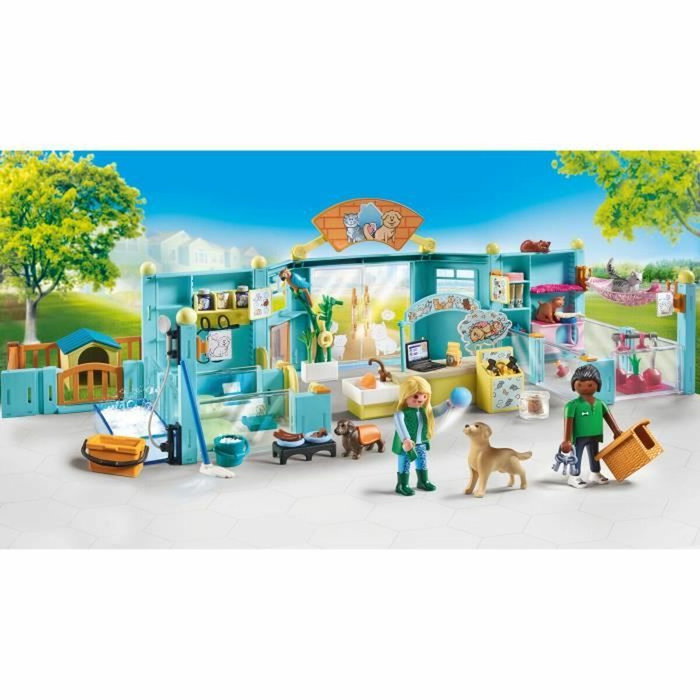 Playmobil 71742 Hôtel des animaux, soigneurs, chiens et chats, My Life