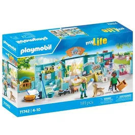 Playmobil 71742 - Hôtel des animaux, soigneurs, chiens et chats, 191 pièces, My Life, Dès 4 ans