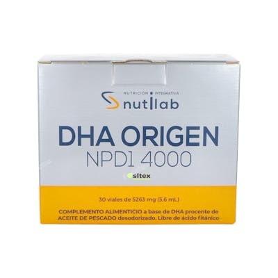 NUTILAB Dha Origen Npd1 4000 30 Flacons Complément Alimentaire Oméga-3 DHA EPA Vitamine E NUTILAB Dha Origen Npd1 4000 30 Flacons Complément Alimentaire Oméga-3 DHA EPA Vitamine E