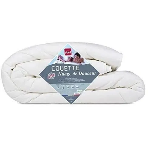 Abeil Couette légère Nuage de Douceur 240 x 260 cm, blanc, certifiée Oeko-Tex, idéale pour l'été