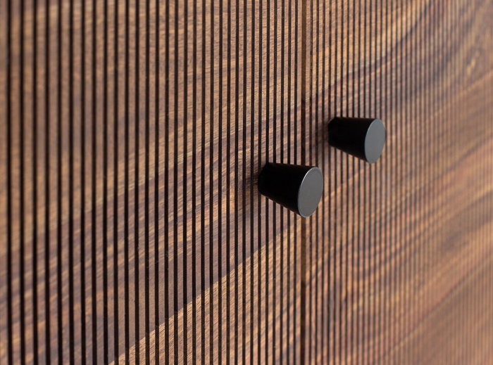 GINER Y COLOMER - Armoire 2 portes en palissandre et bois de manguier avec pieds métal - Brun noir - 150x80x45 cm