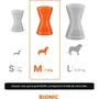 Bionic - Jouet pour chien Os caoutchouc ultra résistant, sans plomb ni BPA - Taille Medium 12 cm, compartiments friandises, couleur orange