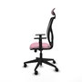 Piqueras Y Crespo Chaise de bureau Motilla, Rose et Noir, mécanisme Sincro/Traslack