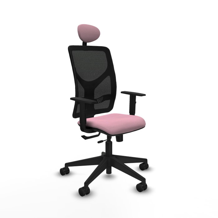 Piqueras Y Crespo Chaise de bureau Motilla, Rose et Noir, mécanisme Sincro/Traslack Piqueras Y Crespo Chaise de bureau Motilla, Rose et Noir, mécanisme Sincro/Traslack