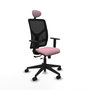Piqueras Y Crespo Chaise de bureau Motilla, Rose et Noir, mécanisme Sincro/Traslack