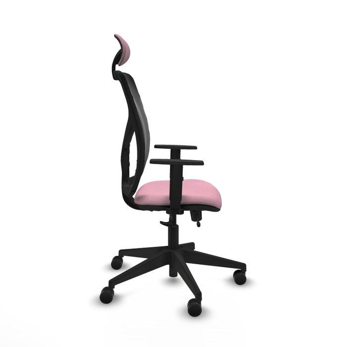 Piqueras Y Crespo Chaise de bureau Motilla, Rose et Noir, mécanisme Sincro/Traslack Piqueras Y Crespo Chaise de bureau Motilla, Rose et Noir, mécanisme Sincro/Traslack