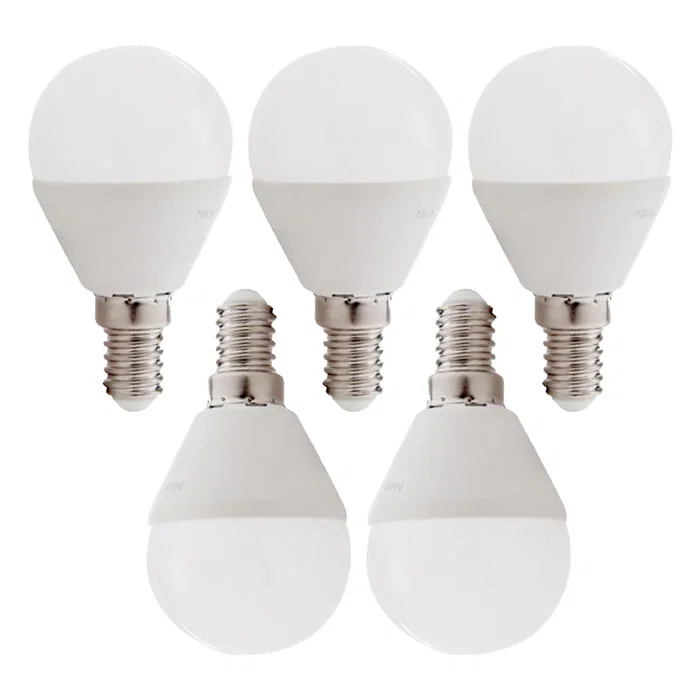 Pack de 5 Ampoules LED E14 G45 5W 500Lm 4200K