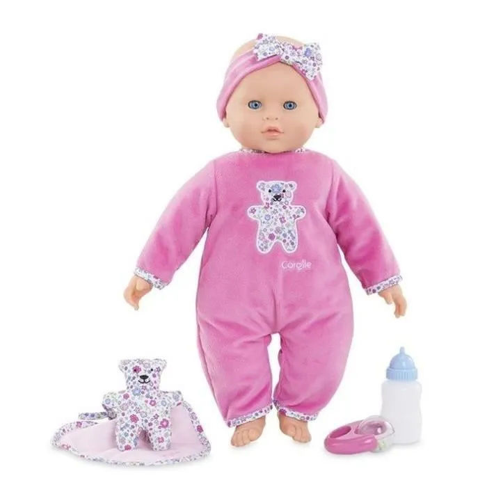 Corolle - Mon Grand Poupon Lucille interactif 42 cm - Poupée interactive 8 fonctions, 20 sons, accessoires - Vanille - Dès 2 ans