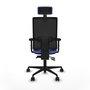 Piqueras Y Crespo Bormate, Chaise de bureau avec mécanisme asynchrone, Bleu clair/Noir