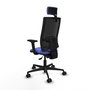 Piqueras Y Crespo Bormate, Chaise de bureau avec mécanisme asynchrone, Bleu clair/Noir