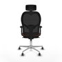 Piqueras y Crespo Chaise de Bureau avec Appui-tête Jorquera 2D086G2 Marron Noir