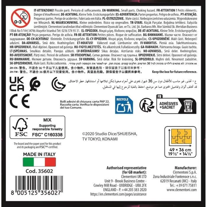 Clementoni Cube 500 pièces Puzzle Yu-Gi-Oh! - 49 x 36 cm - Inspiration séries animées japonaises Clementoni Cube 500 pièces Puzzle Yu-Gi-Oh! - 49 x 36 cm - Inspiration séries animées japonaises