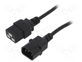 AKYGA Câble d'alimentation H05VV-F IEC C14 mâle vers IEC C19 femelle 3x1mm² 1,8m