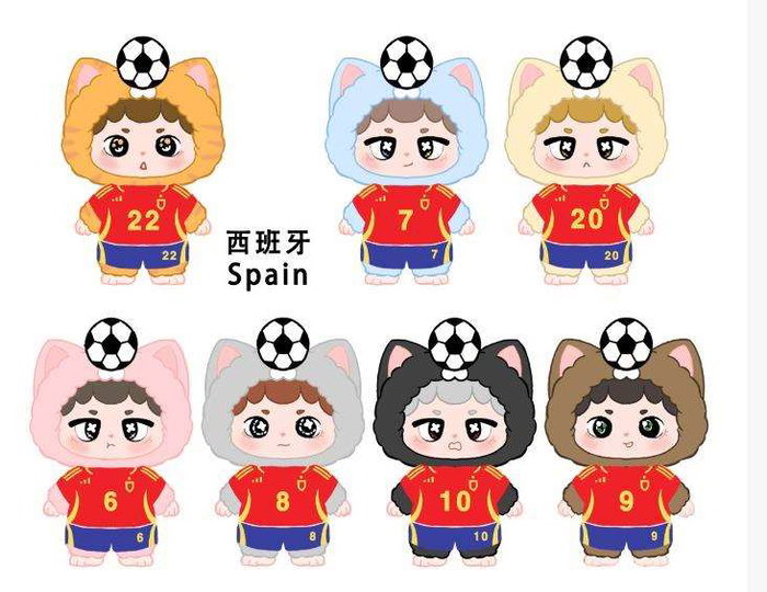 Niinoo Dreaming Spain Peluche Sorpresa Football Blind Box 14x9x20 cm Multicolore 1 Personnage Niinoo Dreaming Spain Peluche Sorpresa Football Blind Box 14x9x20 cm Multicolore 1 Personnage