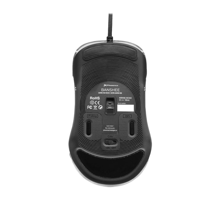 Phoenix Technologies Souris Gaming Banshee RGB 10000 DPI PixArt 3325 USB Filaire Transparente