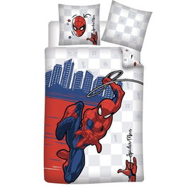 MARVEL - Housse de couette et taies 100% coton - Thème Spider-Man - Couette 140x200 cm, taies 65x65 cm