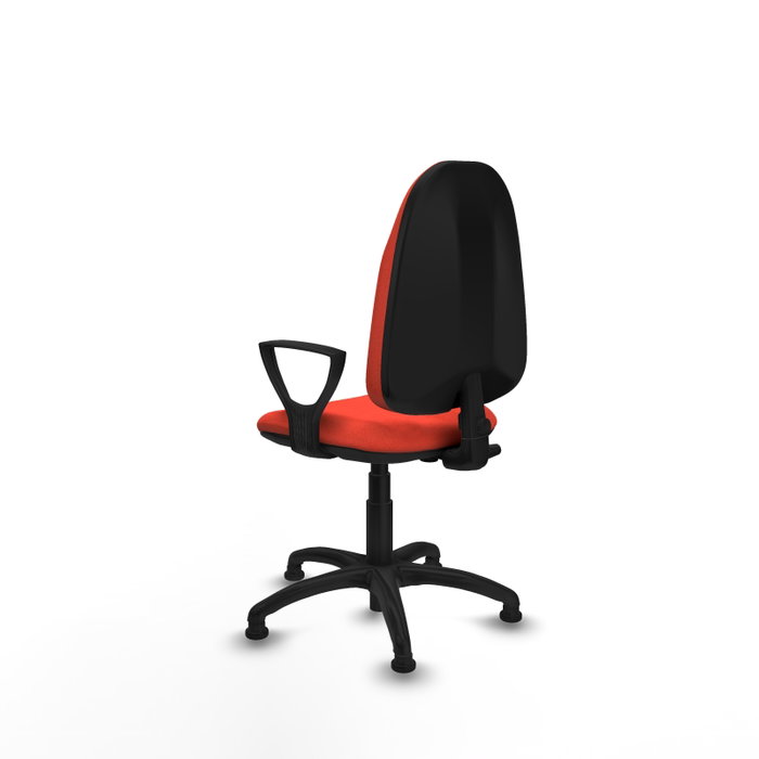 PIQUERAS Y CRESPO Chaise de bureau Algarra orange foncé avec accoudoirs fixes et base polyamide PIQUERAS Y CRESPO Chaise de bureau Algarra orange foncé avec accoudoirs fixes et base polyamide