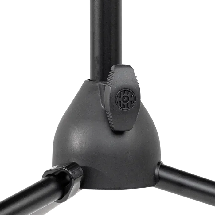 SBG Support micro droit avec trépied et poignée ergonomique - Hauteur ajustable 107-168 cm, noir