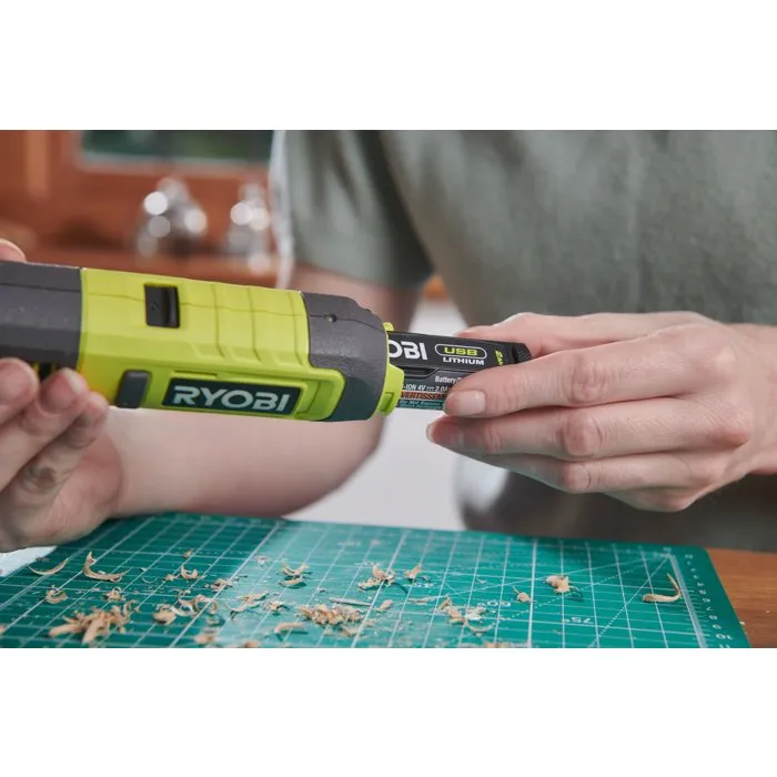 Ryobi Outil de sculpture RPC4-120G avec batterie 2Ah et chargeur Ryobi Outil de sculpture RPC4-120G avec batterie 2Ah et chargeur