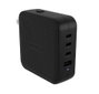 Hyper - HJ1002BKWWGL - Chargeur Voyage 100W GaN USB-C Noir avec 4 Ports (3x USB-C, 1x USB-A) et Adaptateurs Mondiaux