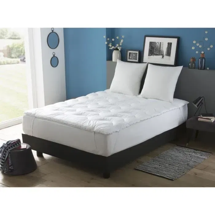 Dodo Surmatelas Confort 140x190 cm, Enveloppe Polyester-Coton, Garnissage Polyester AIR TOP 500g/m²