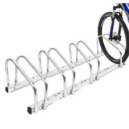 Bicycle Gear Support de sol pour vélos 4 places acier chromé 270 x 1000 x 325 mm