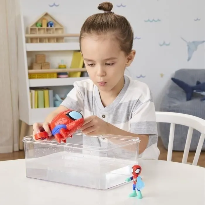 Hasbro Marvel Spidey et ses Amis Extraordinaires - Figurine et véhicule Spidey Water-Webs Araignée de mer, Jouet enfant dès 4 ans