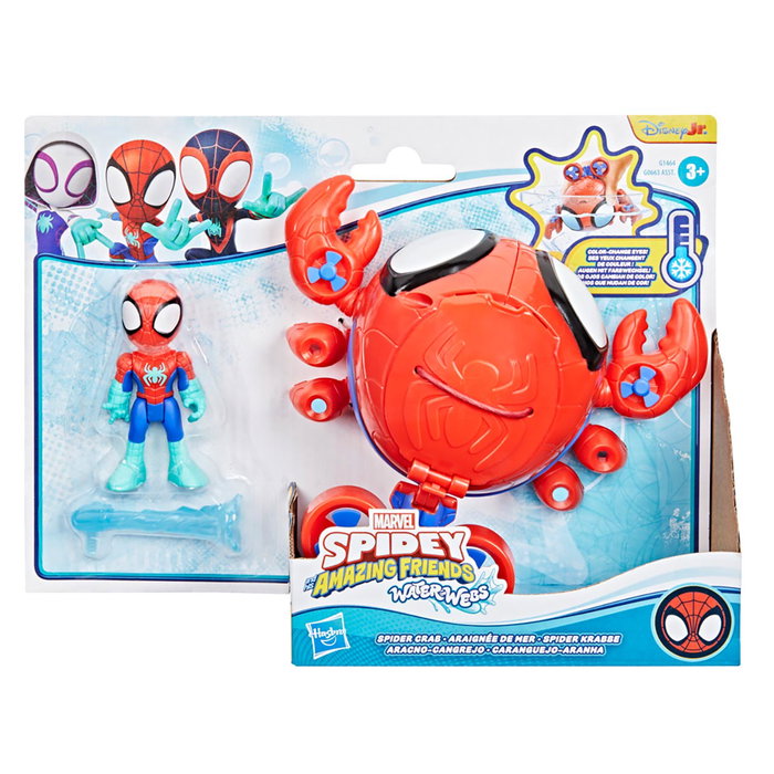 Hasbro Marvel - Spidey and His Amazing Friends - Véhicule Aracno-Cangrejo avec Figurine Spidey - Set de Jeu - 7,6 cm - À partir de 3 ans