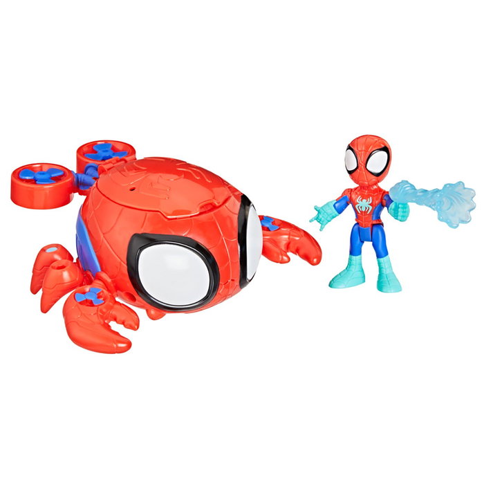 Hasbro Marvel - Spidey and His Amazing Friends - Véhicule Aracno-Cangrejo avec Figurine Spidey - Set de Jeu - 7,6 cm - À partir de 3 ans