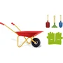 Klein Brouette en métal 7669 pour enfant dès 3 ans - Avec 3 outils et 1 paire de gants - Léger et résistant (78 x 40 x 41 cm, capacité 10 kg)