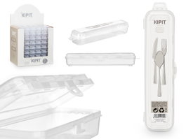 KIPIT Étui multiusage pour couverts transparent
