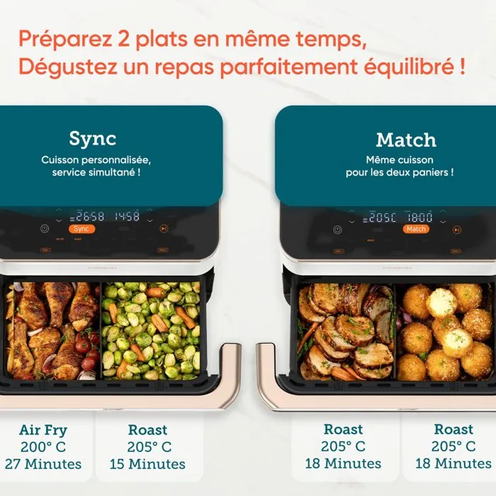 Cosori DualBlaze Twinfry Pro Ceramic 10 L - Blanc - Connectée Wi-Fi